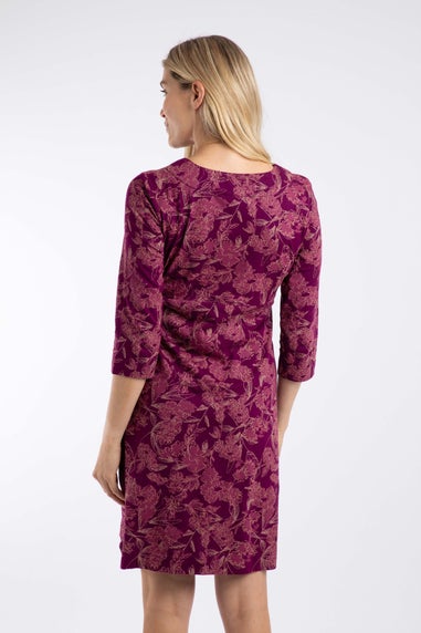 Weird Fish Plum Starshine Printed Jersey Dress