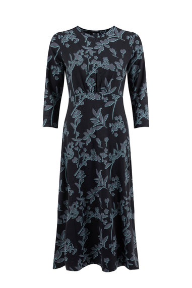 Weird Fish Spring Lake Felicity Printed Jersey Midi Dress