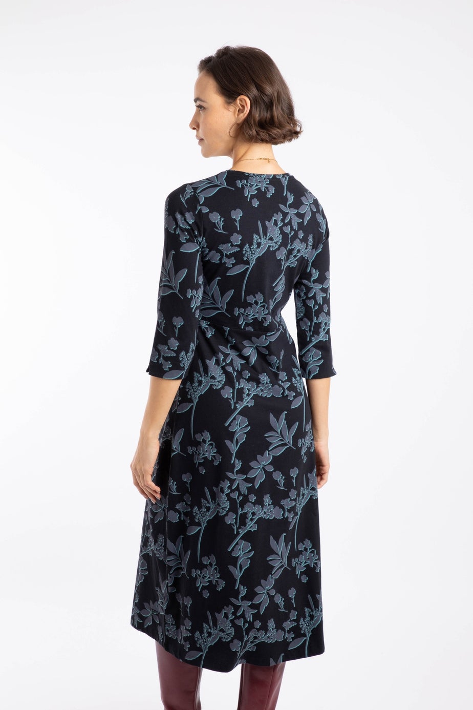 Weird Fish Spring Lake Felicity Printed Jersey Midi Dress