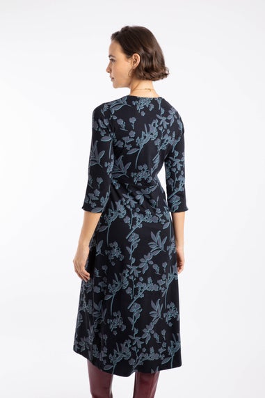 Weird Fish Spring Lake Felicity Printed Jersey Midi Dress