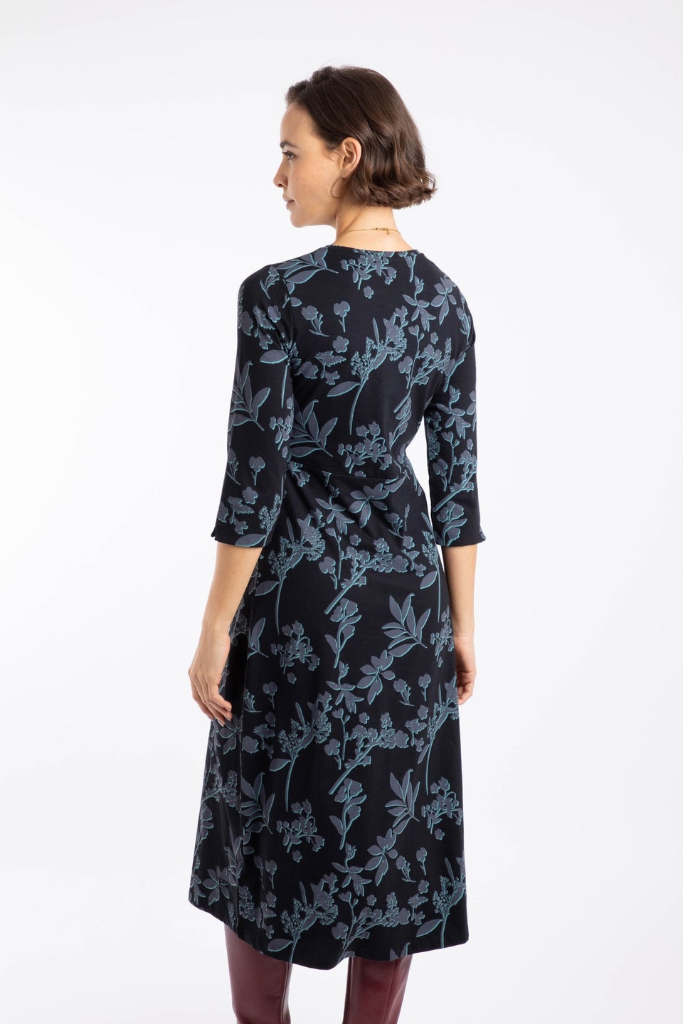 Weird Fish Spring Lake Felicity Printed Jersey Midi Dress