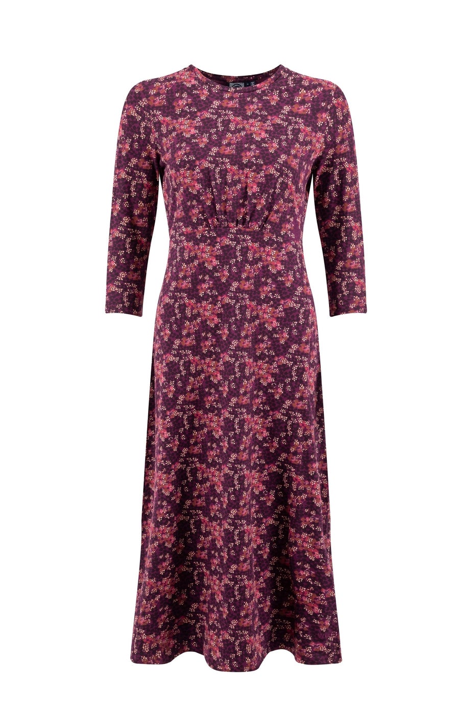 Weird Fish Purple Wine Felicity Printed Jersey Midi Dress