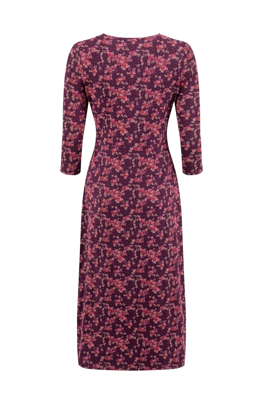 Weird Fish Purple Wine Felicity Printed Jersey Midi Dress