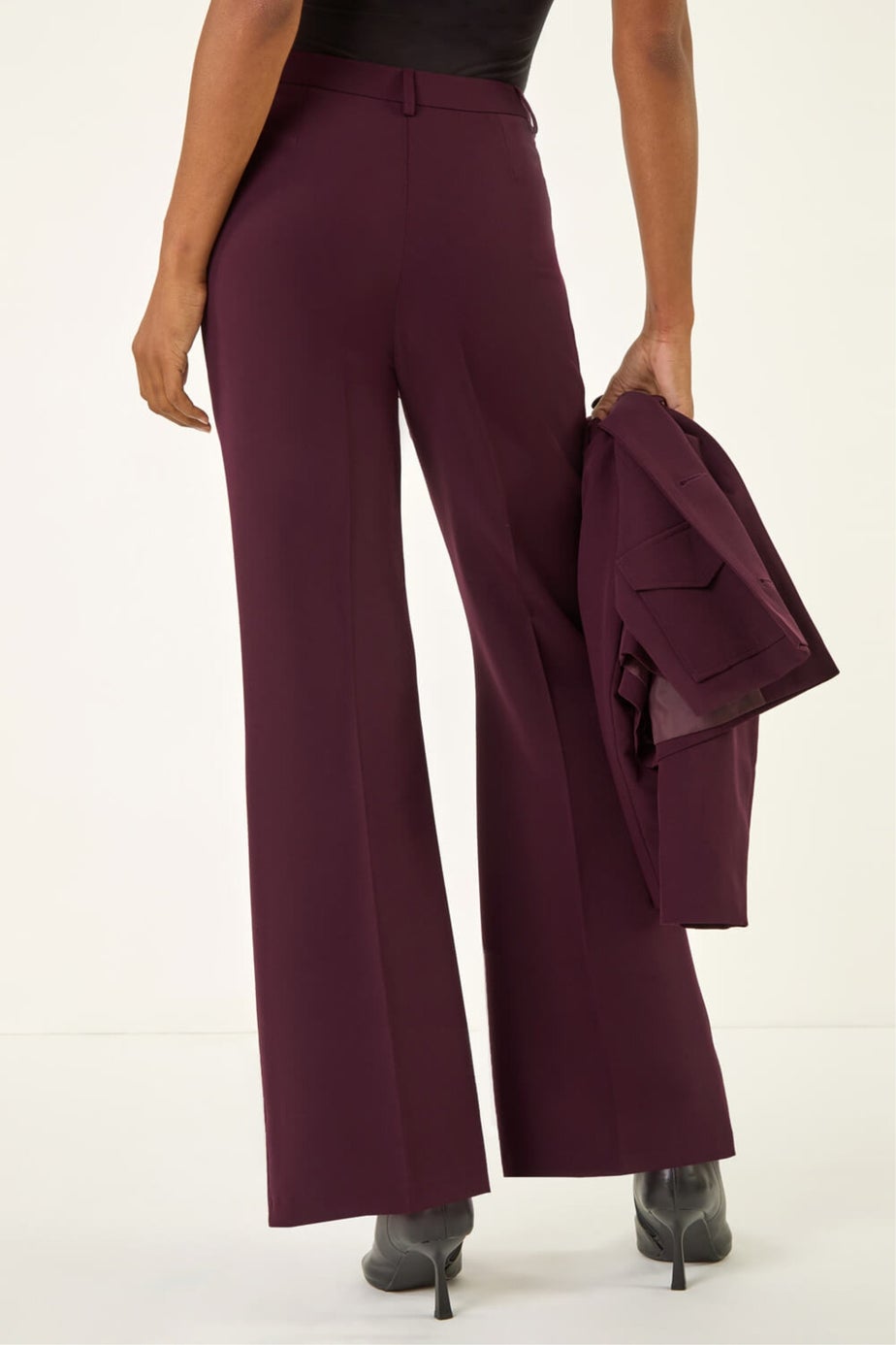 Roman Wine Jet Pocket Bootleg Trousers