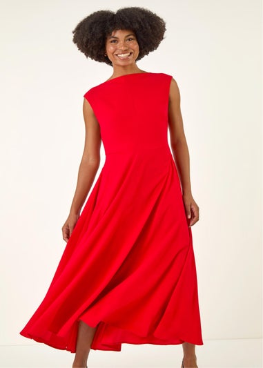 Roman Red Fit & Flare Midi Dress