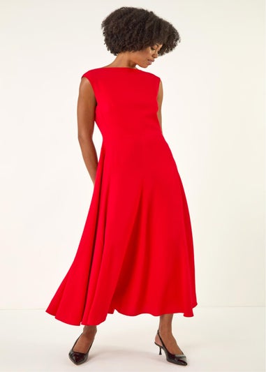 Roman Red Fit & Flare Midi Dress