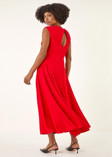 Roman Red Fit & Flare Midi Dress