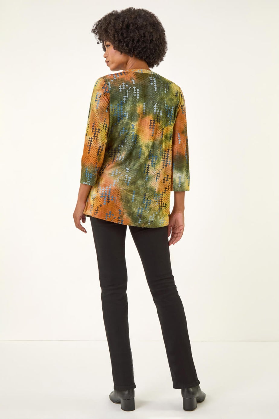 Roman Rust Textured Burnout Print Top
