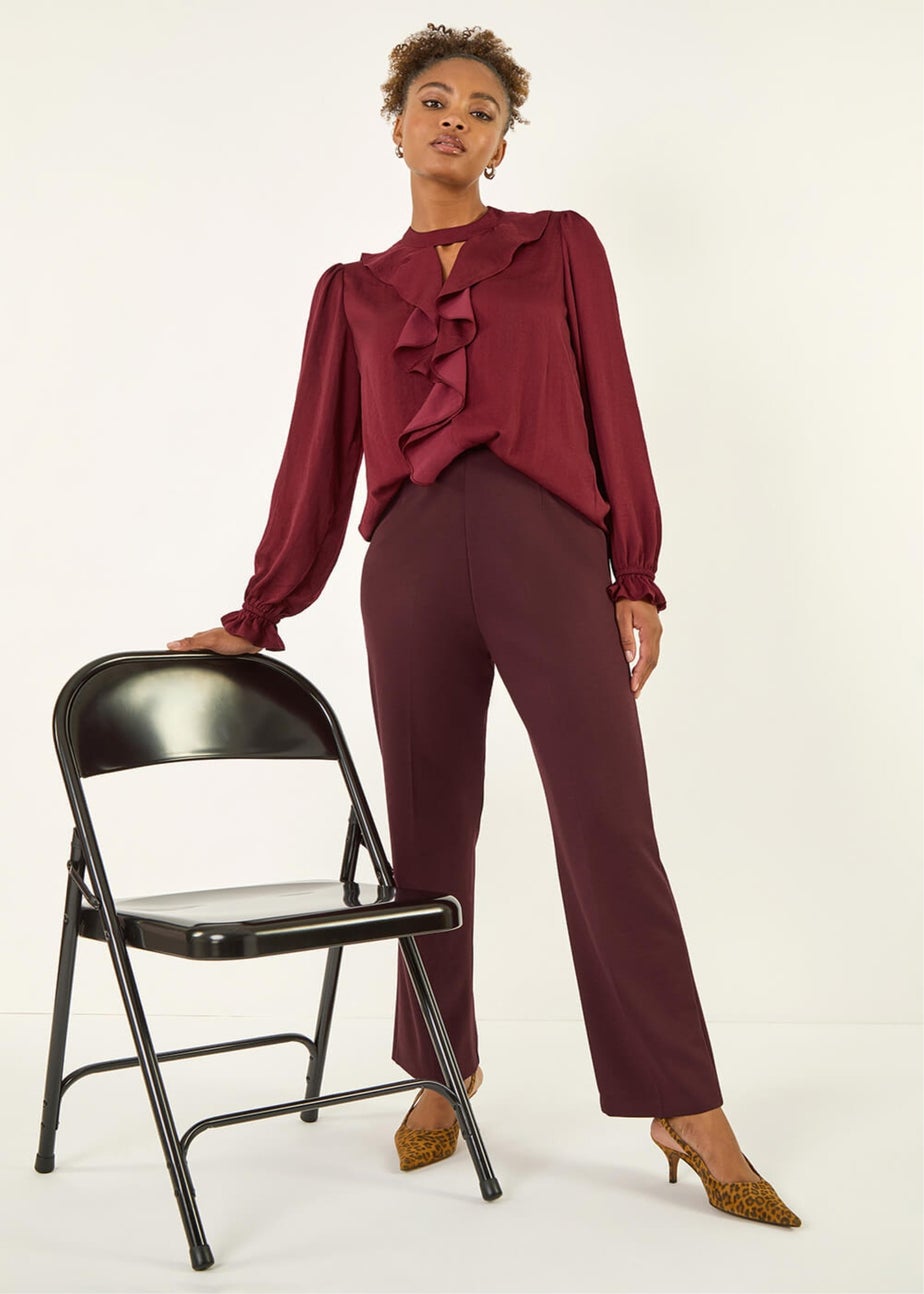 Roman Wine Straight Leg Ponte Trouser