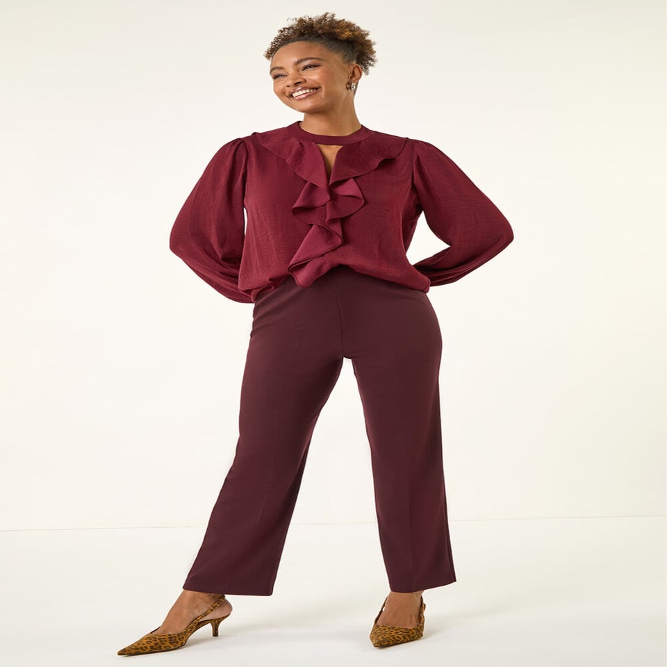 Roman Wine Straight Leg Ponte Trouser