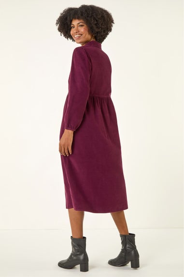 Roman Port Corduroy Zip Detail Midi Dress