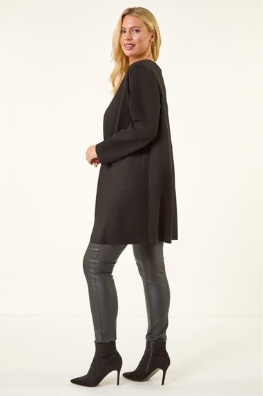 Roman Black Petite Faux Suede Jacket