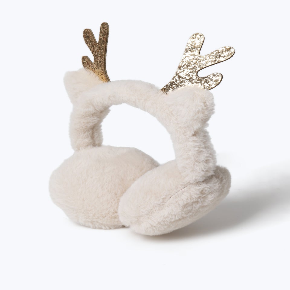 Muse Christmas Fur Glitter Antler Earmuffs