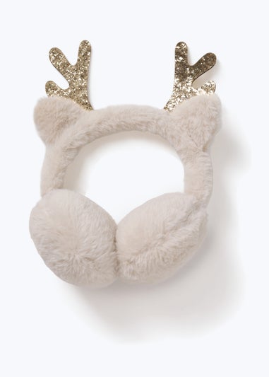 Muse Christmas Fur Glitter Antler Earmuffs