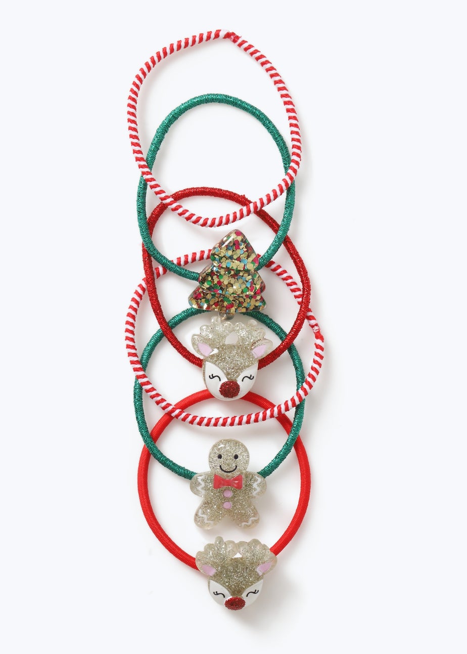 Muse Red & Green Christmas Novelty Hair Bobbles