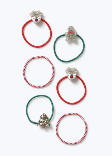Muse Red & Green Christmas Novelty Hair Bobbles