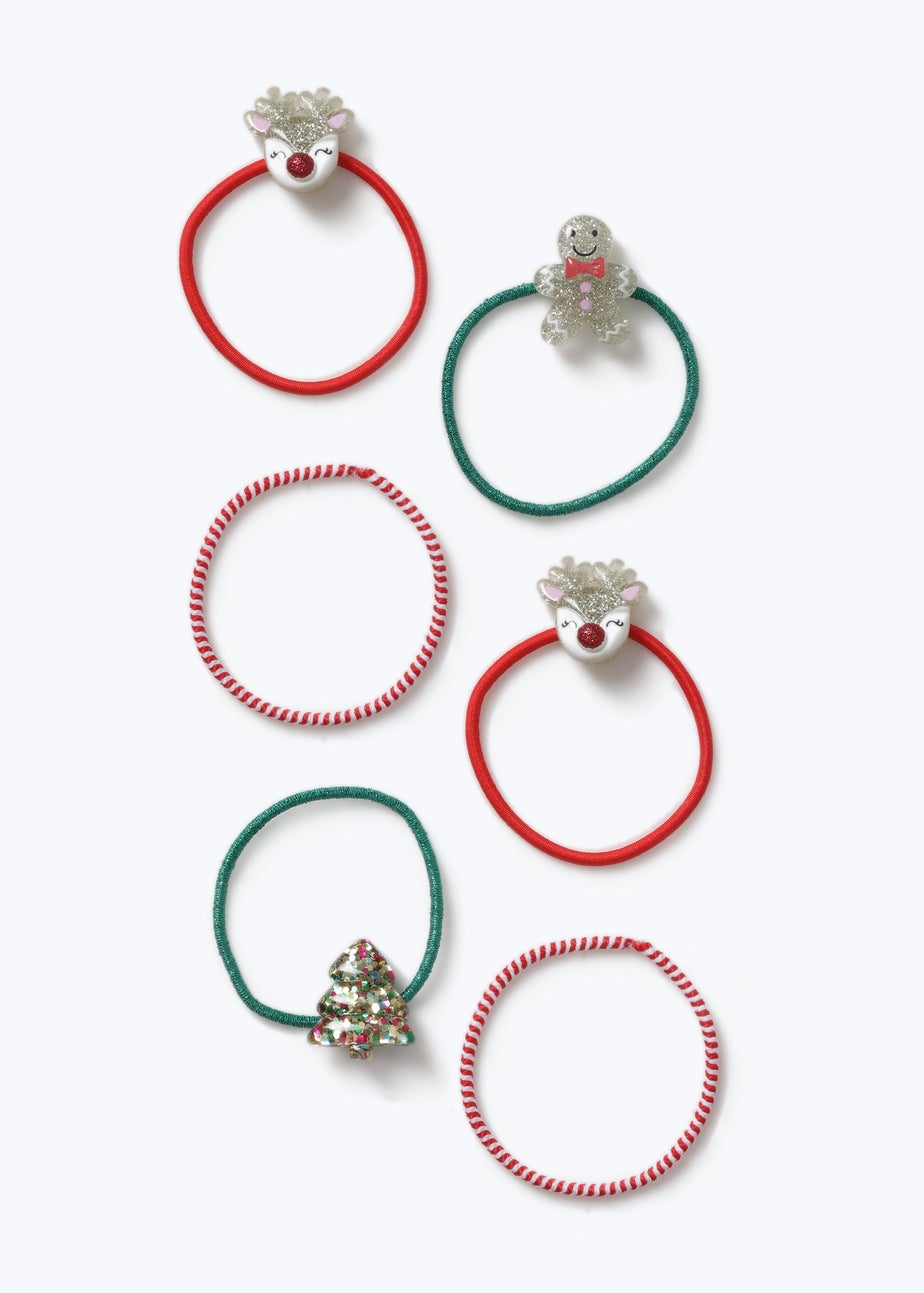 Muse Red & Green Christmas Novelty Hair Bobbles