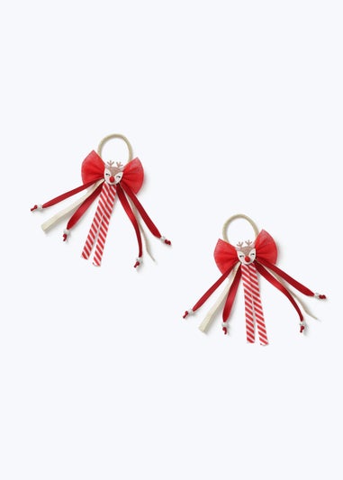 Muse Red Christmas Reindeer Hair Bobbles