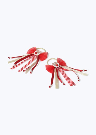 Muse Red Christmas Reindeer Hair Bobbles
