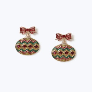 Muse Gold Christmas Bauble Drop Earrings
