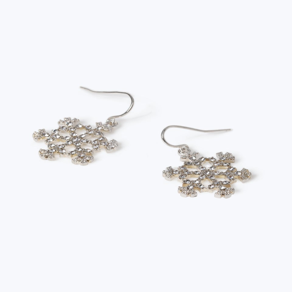Muse Silver Christmas Snowflake Drop Earrings