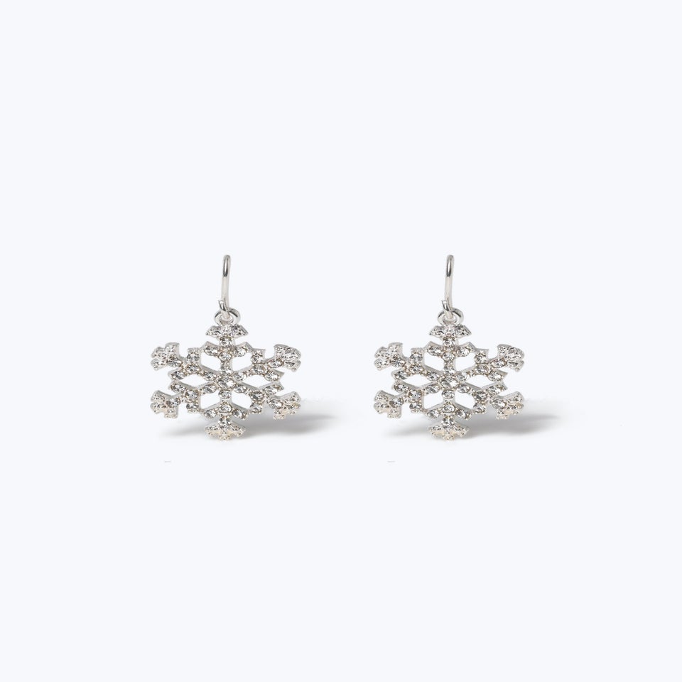 Muse Silver Christmas Snowflake Drop Earrings