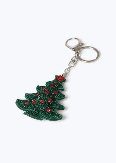 Muse Light Green Christmas Rhinestone Tree Keyring