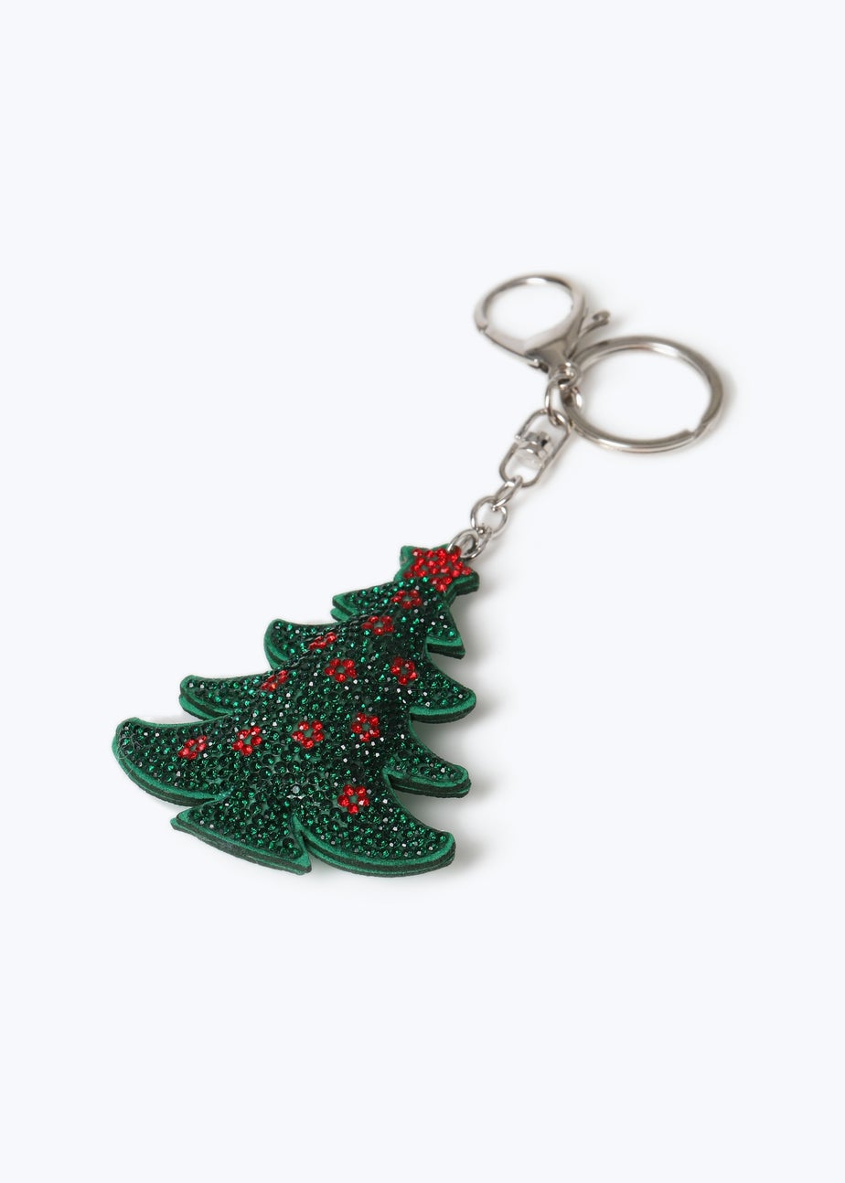 Muse Light Green Christmas Rhinestone Tree Keyring
