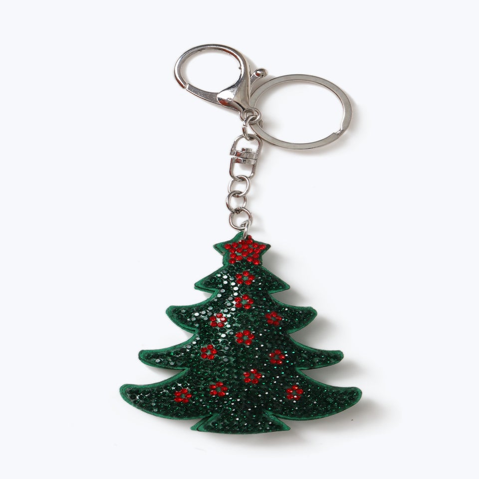 Muse Light Green Christmas Rhinestone Tree Keyring