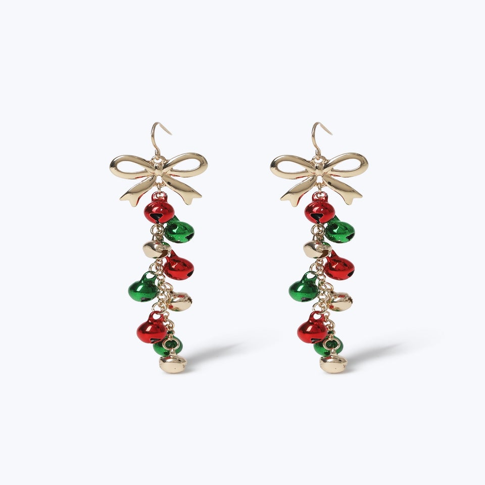 Muse Multi Coloured Christmas Bell Drop Earrings