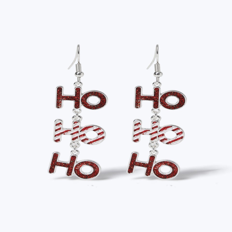 Muse Light Red Christmas HoHoHo Drop Earrings