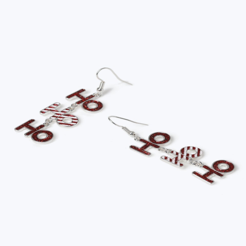 Muse Light Red Christmas HoHoHo Drop Earrings