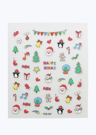 Muse Multi Pack Multi Colour Christmas Nail Stickers