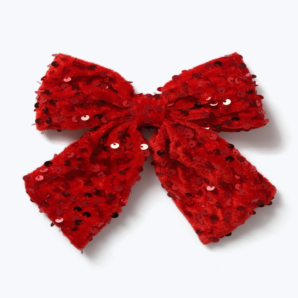 Muse Red Christmas Sequin Bow Hair Clip