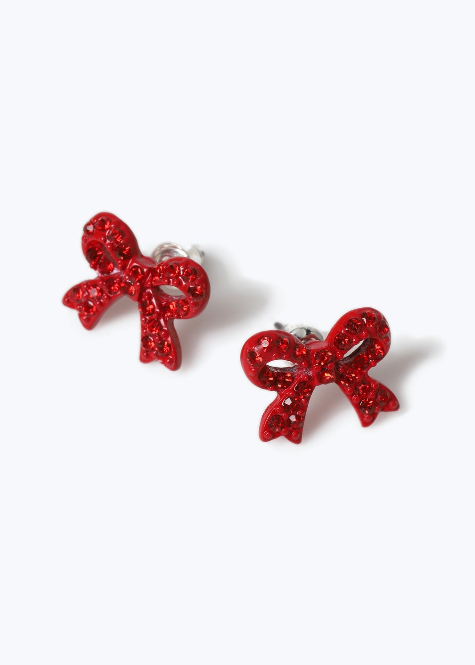 Muse Red Christmas Red Bow Stud Earring