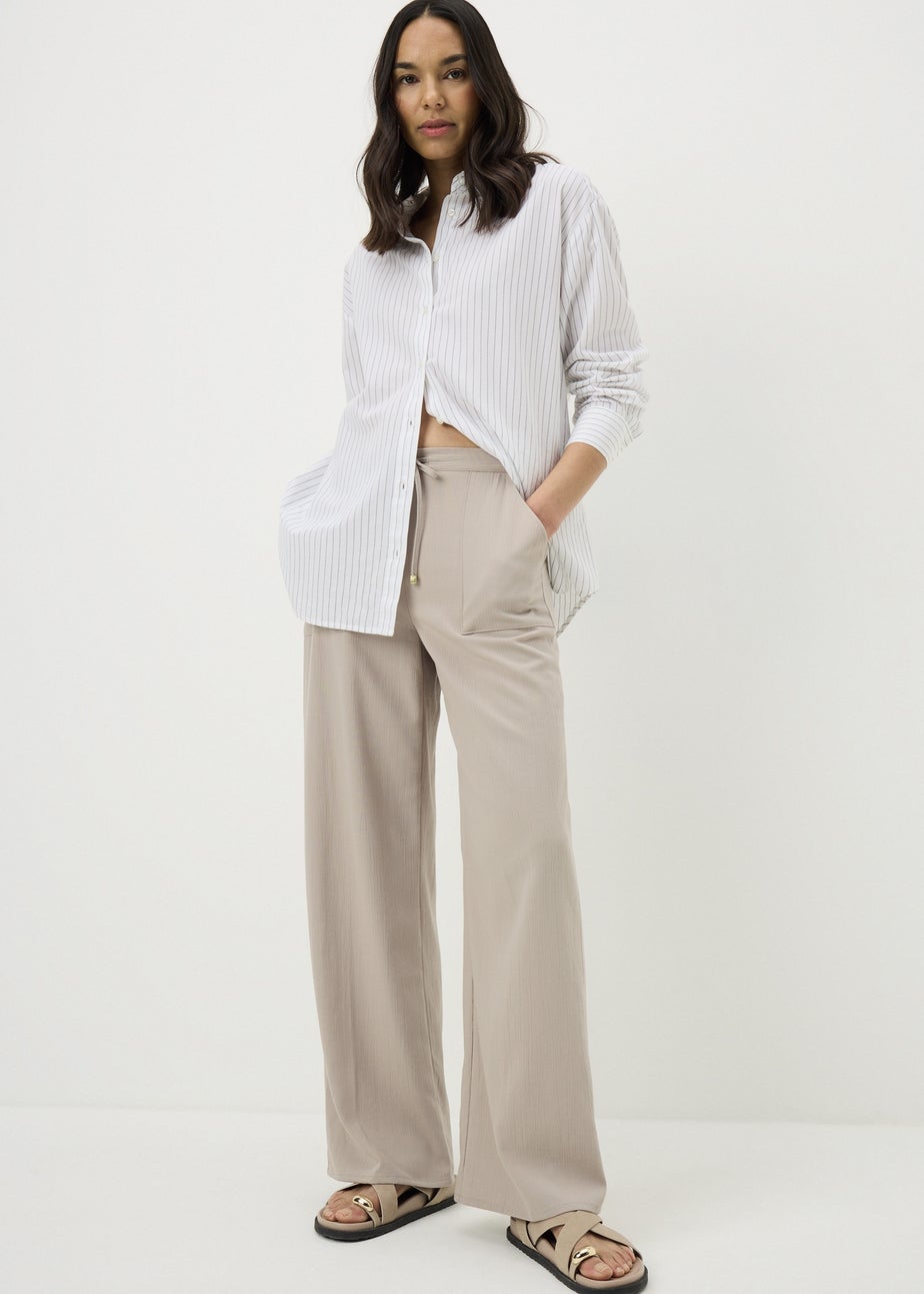 Taupe Full Length Clipper Trousers