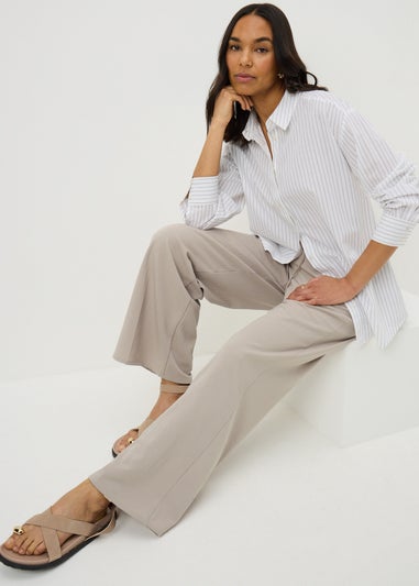 Taupe Full Length Clipper Trousers