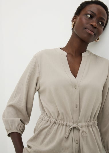 Taupe Waist Tie Shirt