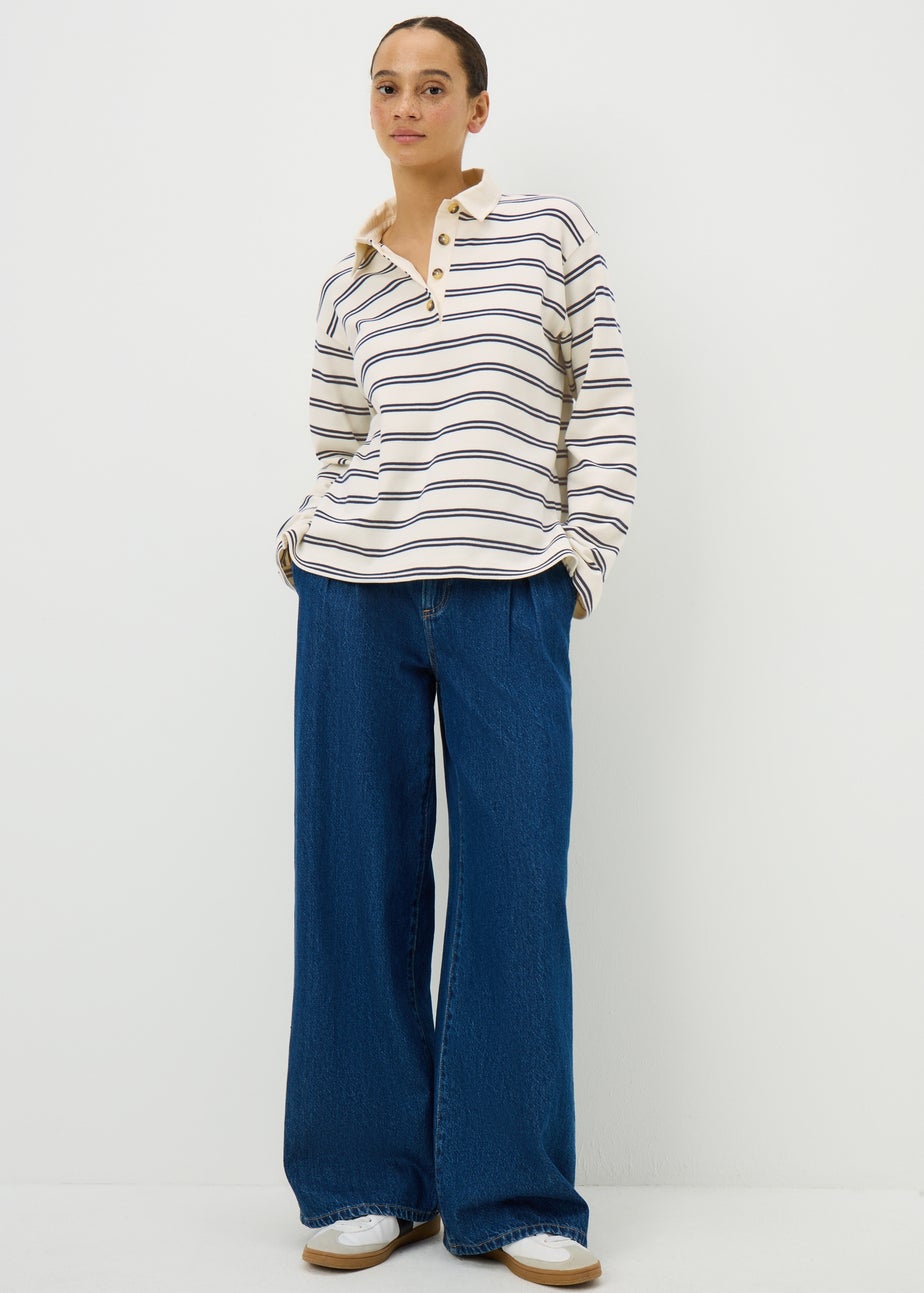 Cream Stripe Rugby Top