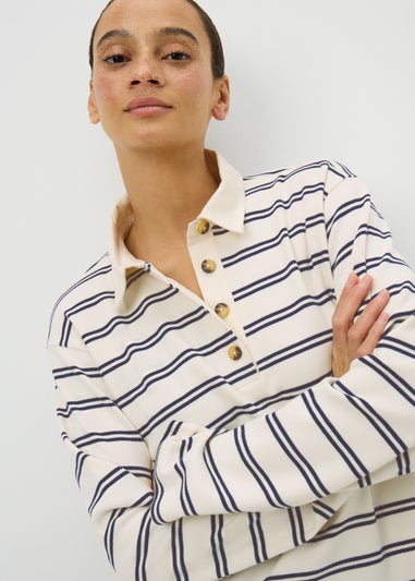 Cream Stripe Rugby Top
