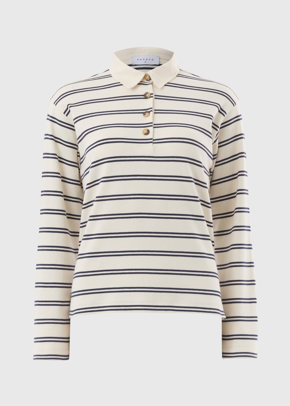 Cream Stripe Rugby Top