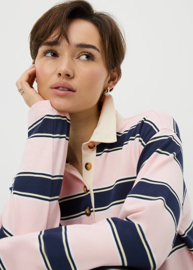 Pink Stripe Rugby Top