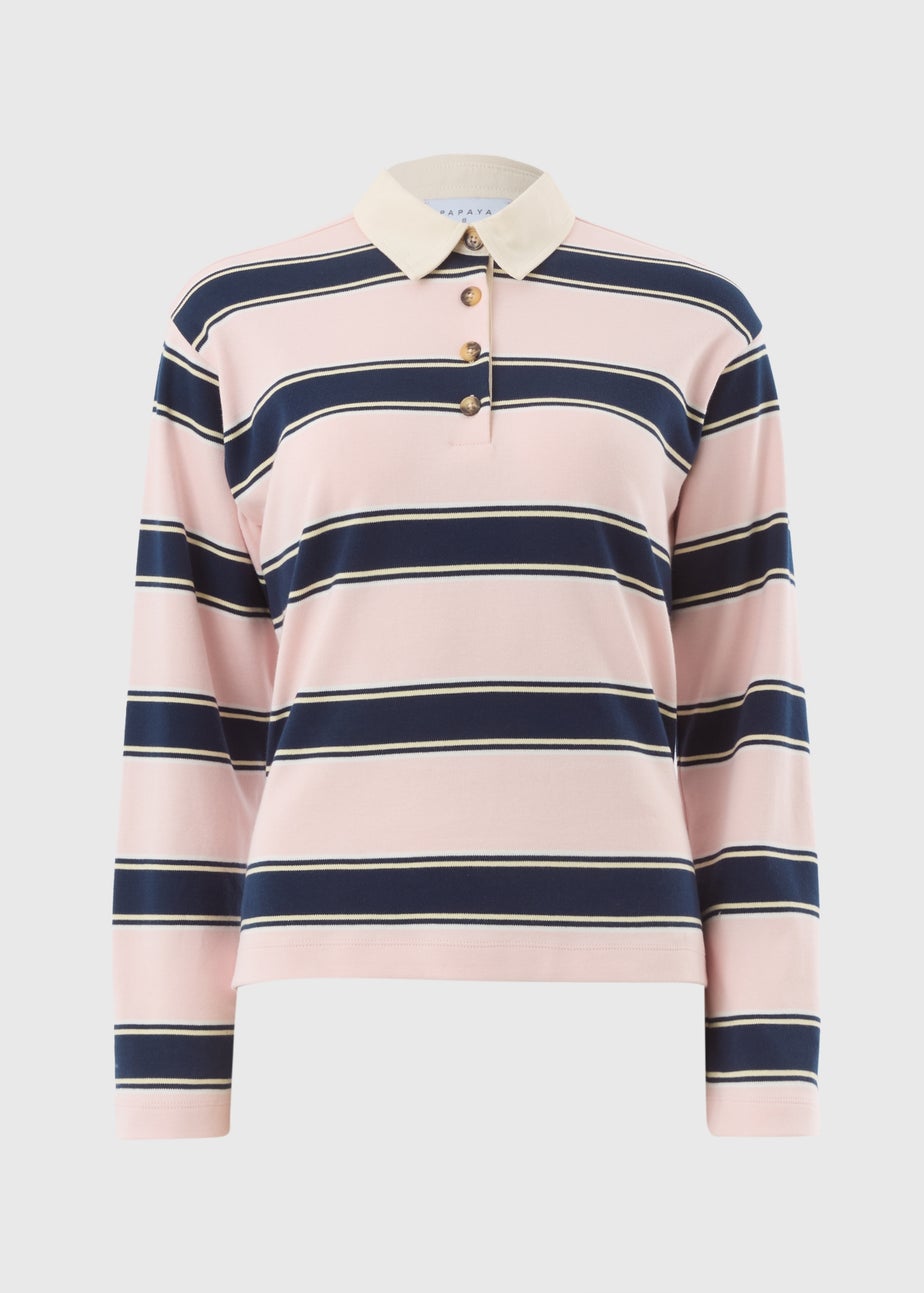 Pink Stripe Rugby Top