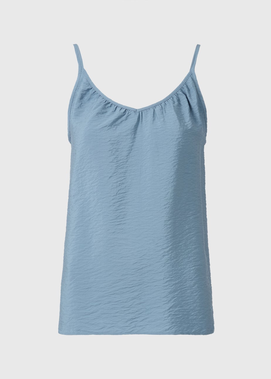 Blue Ruched Cami Top