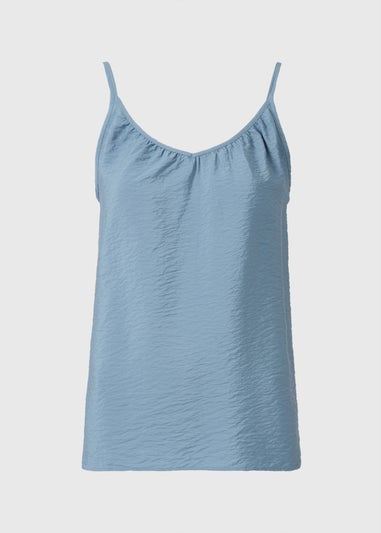 Blue Ruched Cami Top
