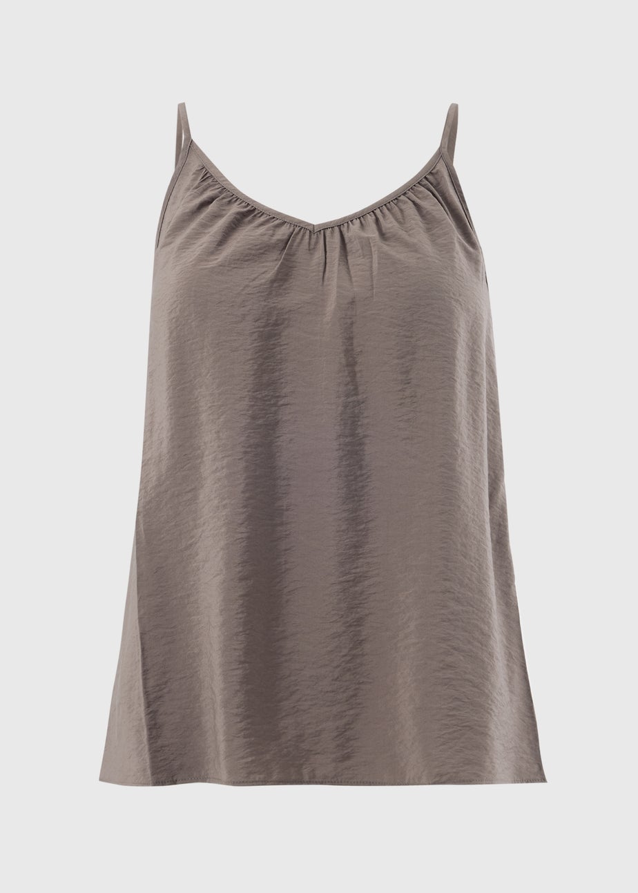 Mocha Ruched Cami Top