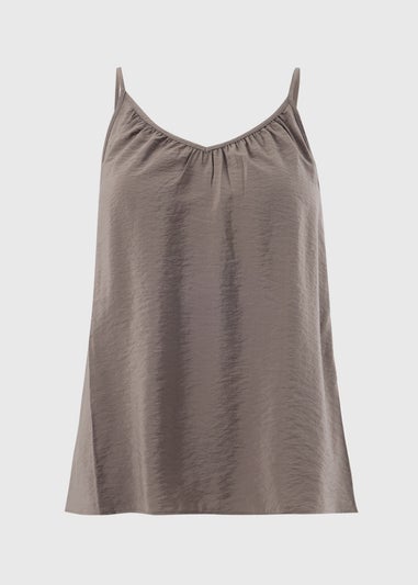 Mocha Ruched Cami Top