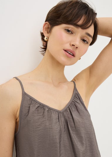 Mocha Ruched Cami Top