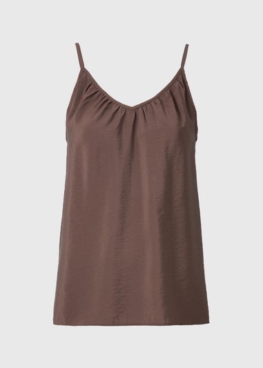 Chocolate Brown Ruched Cami Top