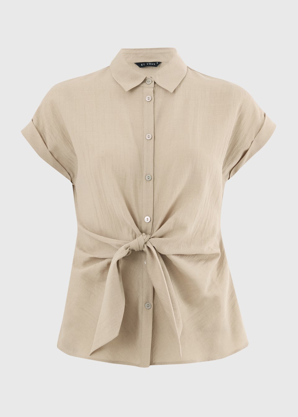 Et Vous Sand Tie Front Blouse